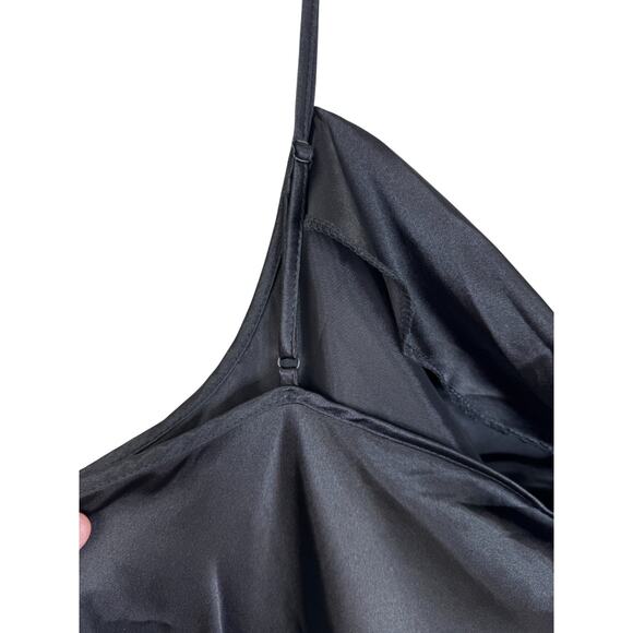 Bebe Dress 3X Black Slip Midi Cowl Neck Satin Style Plus Size Made in USA NWT - Picture 9 of 14